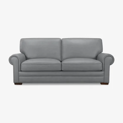 Furniture Village Carrick 3 Seater Leather Sofa - Sea Spray - Sofas and Armchairs