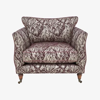 Furniture Village Boutique Chatterley Chair - Canopy Mulberry with Walnut Castor