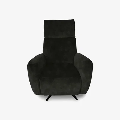 Furniture Village Designer Chair Collection Granada Fabric Power Recliner Swivel Chair with Massage Feature - Feb-Dec-R10 Charcoal