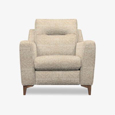 Furniture Village G Plan - Arlo Fabric Power Recliner Chair - Kampala Beige with Walnut Feet