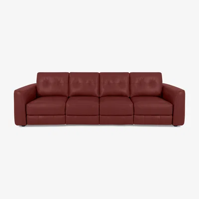 Furniture Village World of Leather - Drift 4 Seater Leather Power Glider Sofa - BV Deep Red - Sofas and Armchairs - In Time for Christmas