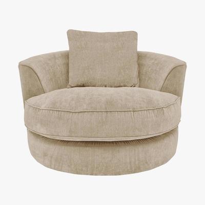 Furniture Village Boardwalk Fabric Swivel Armchair - Beige - By Furniture Village