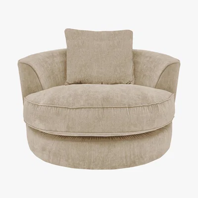 Furniture Village Boardwalk Fabric Swivel Armchair - Beige - By Furniture Village