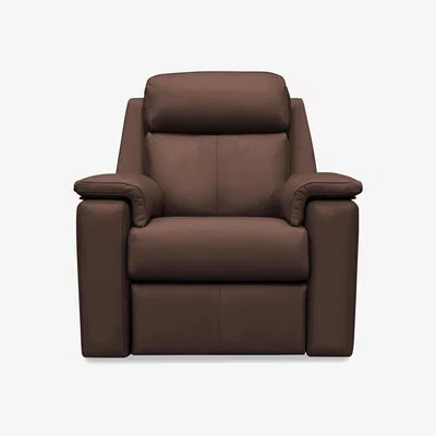 Furniture Village G Plan - Thornbury Leather Chair with Manual Recliner - Capri Oak