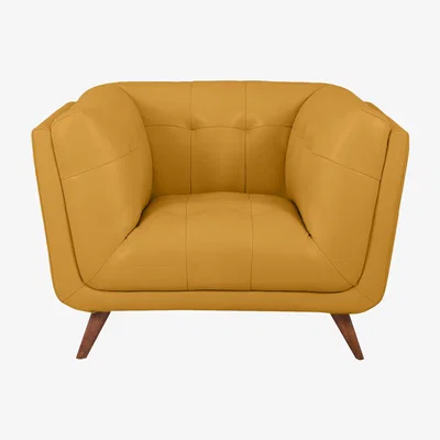 Furniture Village Rene Leather Armchair - Yellow
