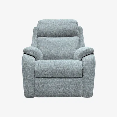 Furniture Village G Plan - Kingsbury Fabric Power Recliner Armchair with Headrests - Arola Sky