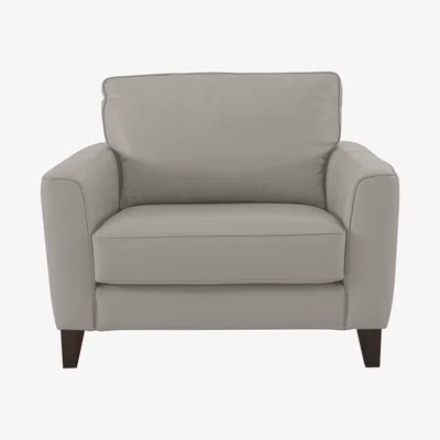 Furniture Village Brondby Leather Cuddle Chair - Grey- World of Leather