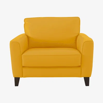 Furniture Village Brondby Leather Cuddle Chair - Yellow- World of Leather