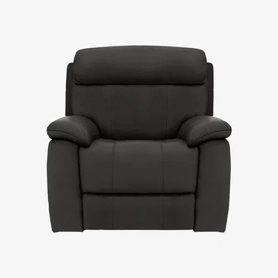 Furniture Village Moreno SK Leather Power Recliner Armchair with Power Headrest - Carbon Grey