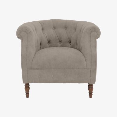 Furniture Village Alexander and James - Chesterfield Collection Calvin Fabric Chair - Silver - Dark Feet