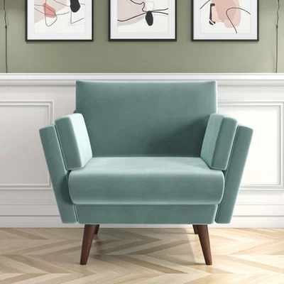 Furniture123 Mint Green Velvet Armchair - Milton