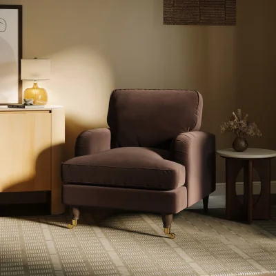 Furniture123 Brown Chenille Armchair - Payton