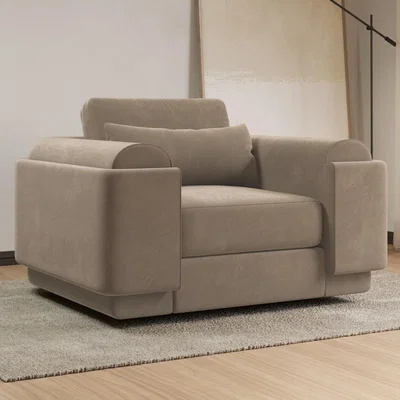 Furniture123 Mink Velvet Armchair - Elvi