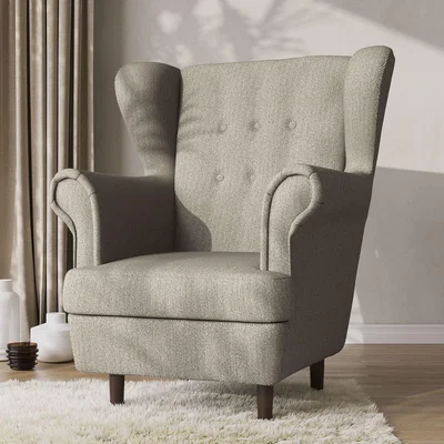 Furniture123 Mink Woven Wingback Armchair - Martha