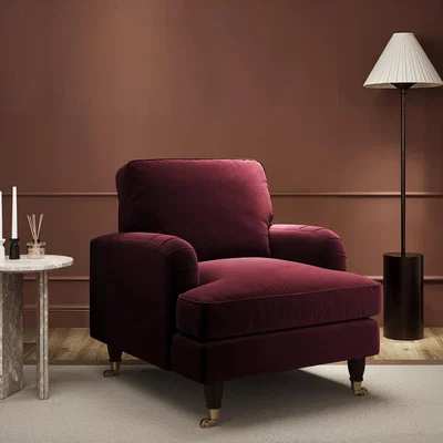 Furniture123 Burgundy Velvet Armchair - Payton