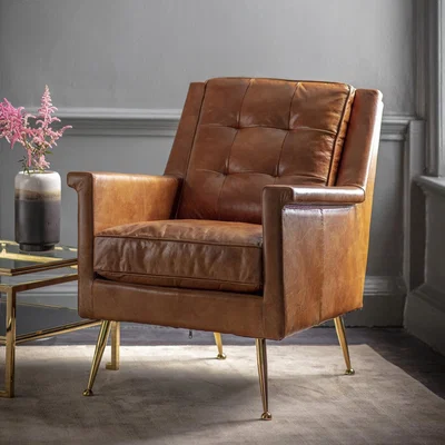 Furniture123 Manero Armchair Brown Leather