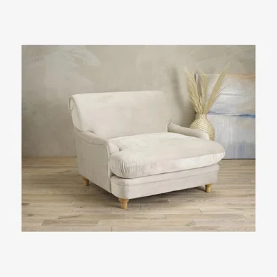 Furniture123 Plumpton Beige Velvet Armchair - LPD