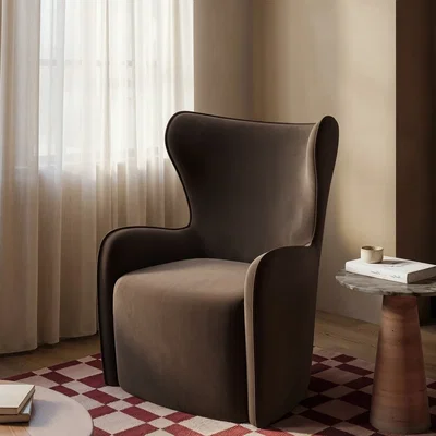Furniture123 Brown Velvet Highback Armchair - Paloma