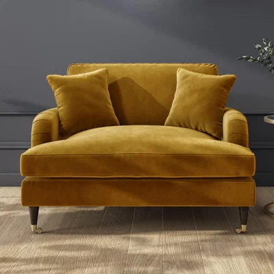 Furniture123 Mustard Velvet Loveseat - Payton