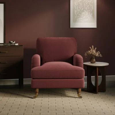 Furniture123 Merlot Red Chenille Armchair - Payton