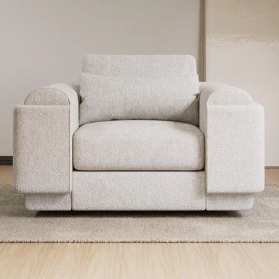 Furniture123 Cream Boucle Armchair - Elvi