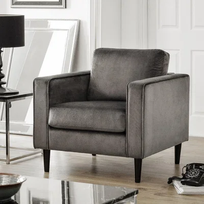 Furniture123 Julian Bowen Hayward Grey Velvet Armchair