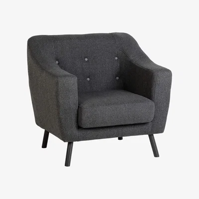 Furniture123 Seconique Ashley Armchair in Dark Grey Fabric