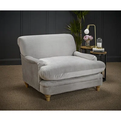 Furniture123 Plumpton Grey Velvet Armchair - LPD