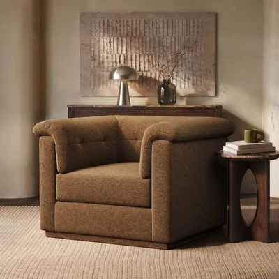 Furniture123 Brown Chenille Armchair - Caleb