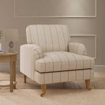 Furniture123 Cream Chenille Blue Striped Armchair - Payton
