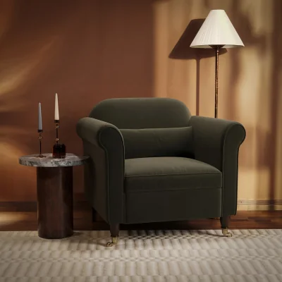 Furniture123 Ramona Armchair In Khaki Velvet