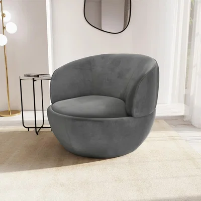 Furniture123 Grey Velvet Tub  Armchair - Lorna