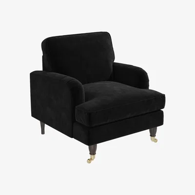 Furniture123 Black Velvet Armchair - Payton