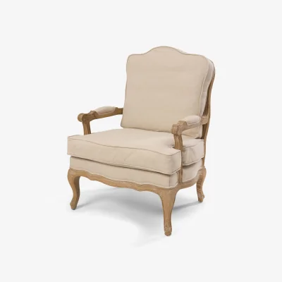 Feather & Black Sienna Rattan Back Armchair, Natural / Weathered Oak