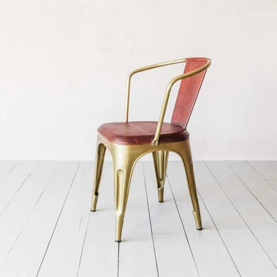 Graham & Green Zayne Metal and Leather Armchair