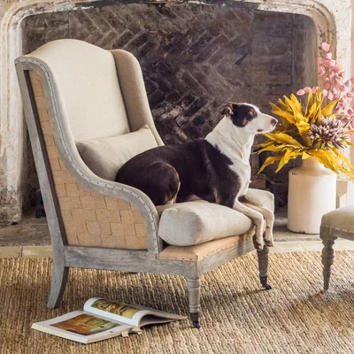 Graham & Green Duke Natural Linen Armchair