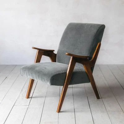 Graham & Green Brando Grey Velvet Armchair