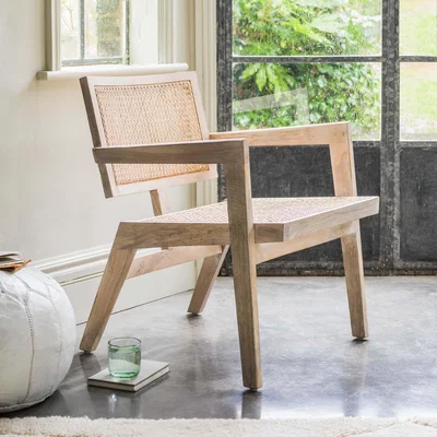 Graham & Green Florentine White Cane Armchair