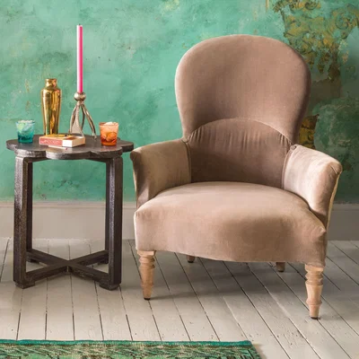Graham & Green Effy Grey Velvet Armchair