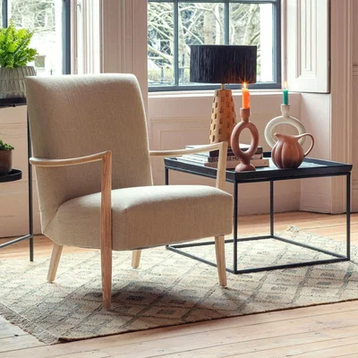 Graham & Green Alcee Natural Linen Armchair