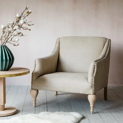 Graham & Green Graham and Green Renée Natural Linen Armchair