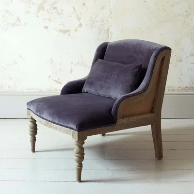 Graham & Green Duchess Grey Velvet Armchair
