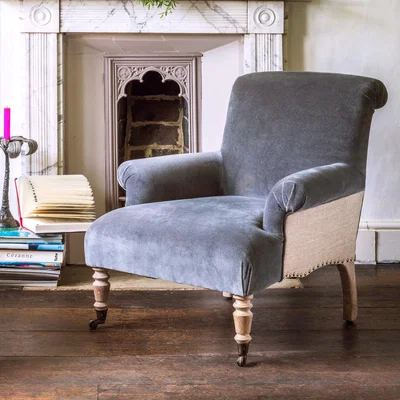 Graham & Green Bella Grey Velvet Armchair