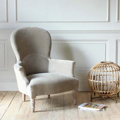 Graham & Green Effy Grey Velvet Armchair