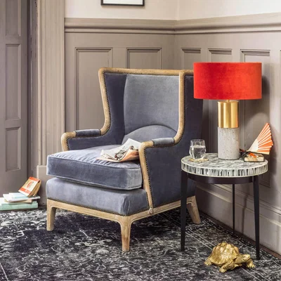 Graham & Green Valentin Grey Velvet Armchair