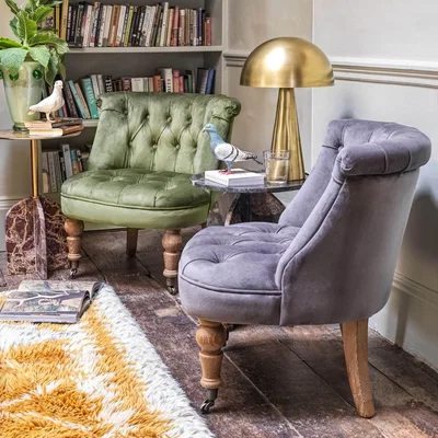 Graham & Green Graham and Green Trianon Grey Velvet Chair