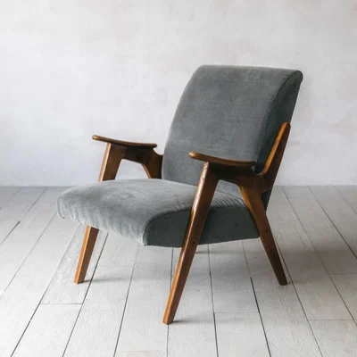 Graham & Green Brando Grey Velvet Armchair