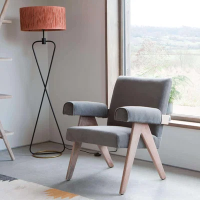 Graham & Green Harrison Grey Velvet Armchair