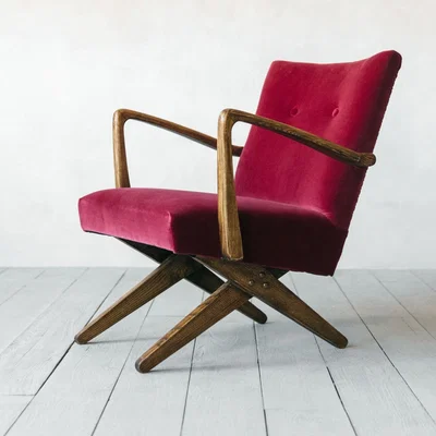 Graham & Green Axel Raspberry Velvet Armchair