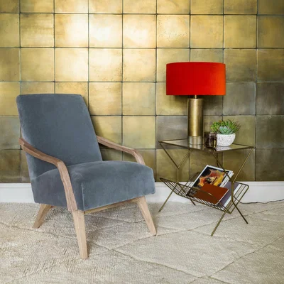Graham & Green Edgar Grey Velvet Chair